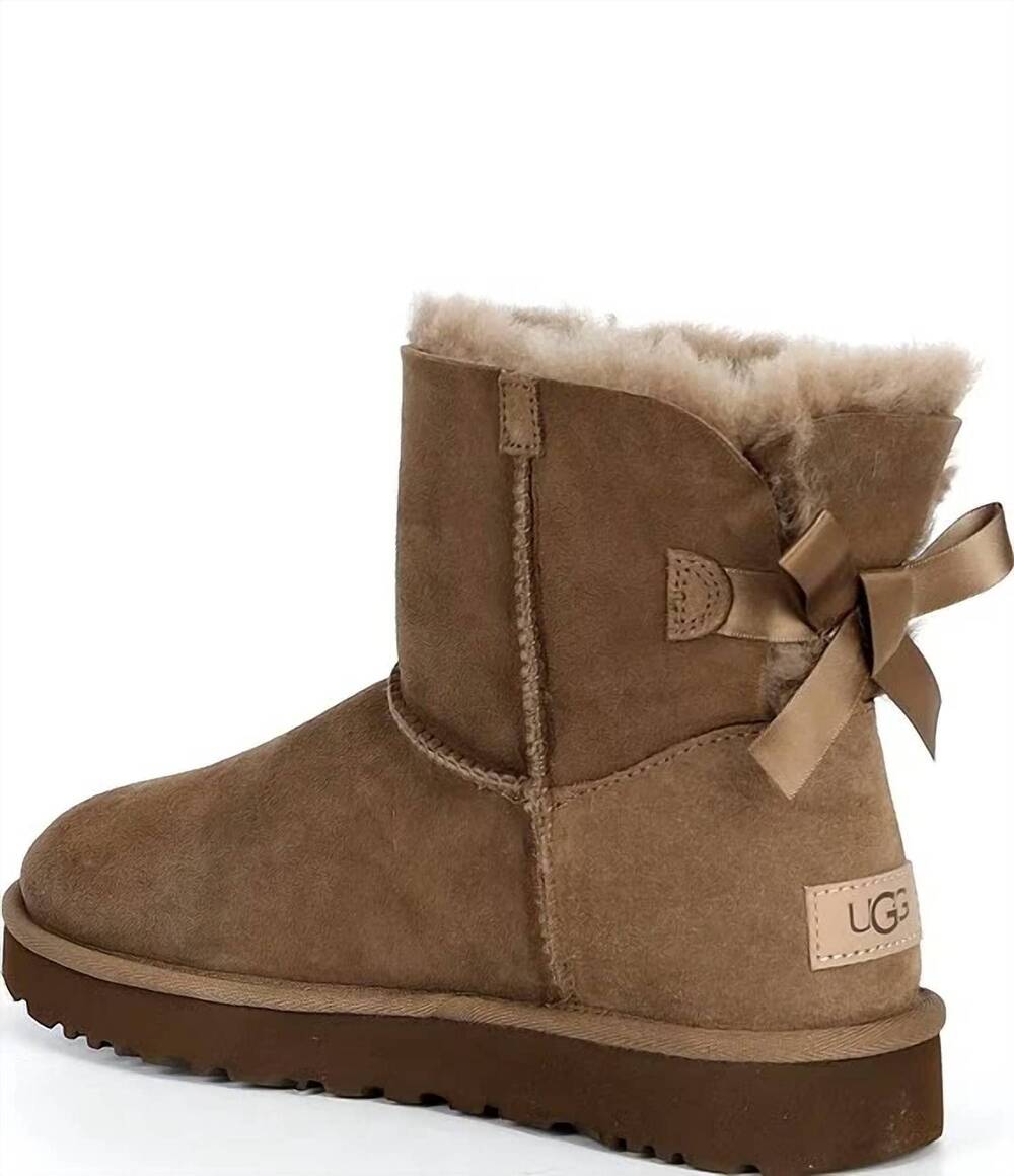 NEW UGG women's mini bailey bow ii boot in light bronze